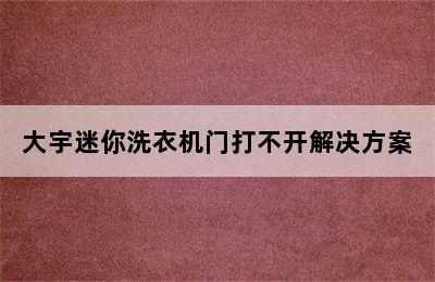 大宇迷你洗衣机门打不开解决方案