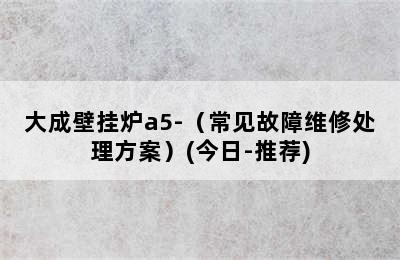 大成壁挂炉a5-（常见故障维修处理方案）(今日-推荐)