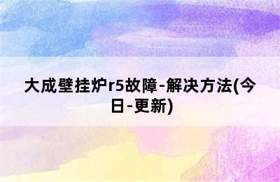 大成壁挂炉r5故障-解决方法(今日-更新)