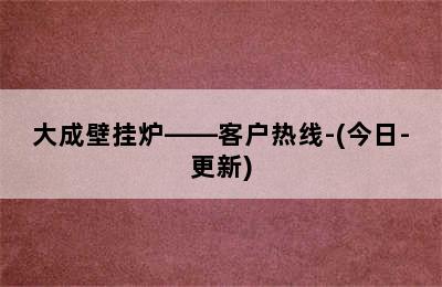 大成壁挂炉——客户热线-(今日-更新)