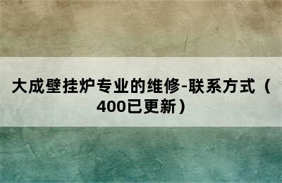 大成壁挂炉专业的维修-联系方式（400已更新）