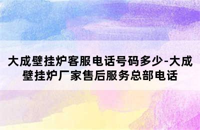 大成壁挂炉客服电话号码多少-大成壁挂炉厂家售后服务总部电话