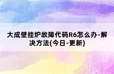 大成壁挂炉故障代码R6怎么办-解决方法(今日-更新)