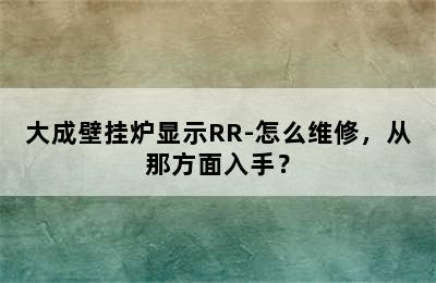 大成壁挂炉显示RR-怎么维修，从那方面入手？