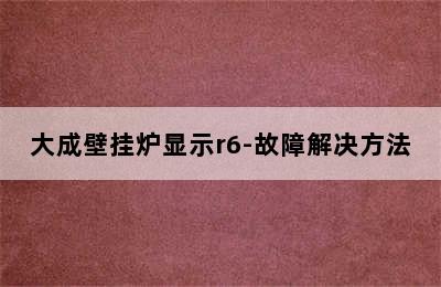 大成壁挂炉显示r6-故障解决方法