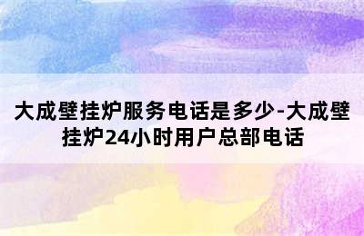 大成壁挂炉服务电话是多少-大成壁挂炉24小时用户总部电话