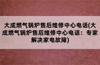 大成燃气锅炉售后维修中心电话(大成燃气锅炉售后维修中心电话：专家解决家电故障)