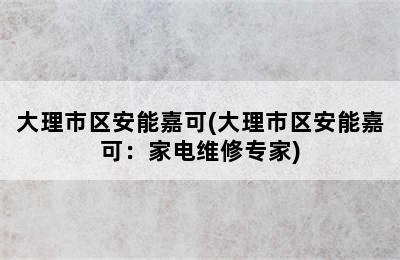 大理市区安能嘉可(大理市区安能嘉可：家电维修专家)