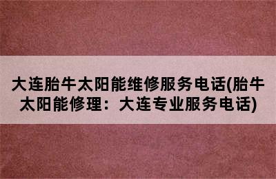 大连胎牛太阳能维修服务电话(胎牛太阳能修理：大连专业服务电话)