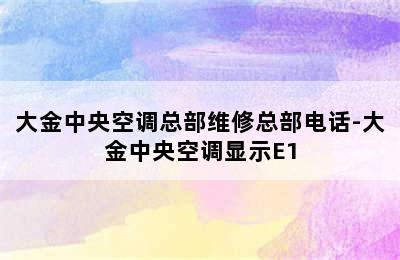 大金中央空调总部维修总部电话-大金中央空调显示E1