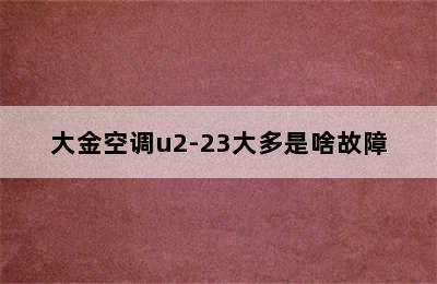 大金空调u2-23大多是啥故障