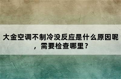 大金空调不制冷没反应是什么原因呢，需要检查哪里？