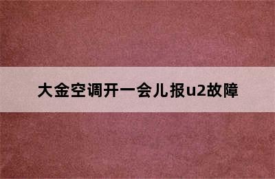 大金空调开一会儿报u2故障