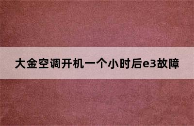 大金空调开机一个小时后e3故障