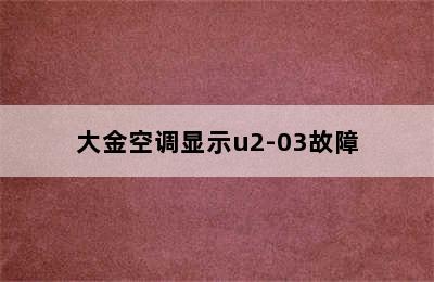 大金空调显示u2-03故障