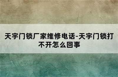 天宇门锁厂家维修电话-天宇门锁打不开怎么回事