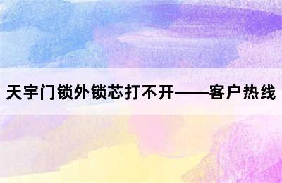 天宇门锁外锁芯打不开——客户热线