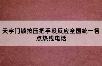 天宇门锁按压把手没反应全国统一各点热线电话