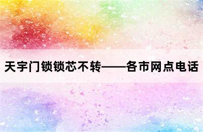 天宇门锁锁芯不转——各市网点电话