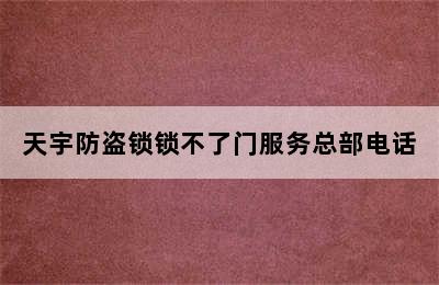 天宇防盗锁锁不了门服务总部电话