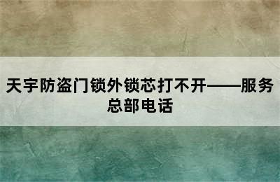 天宇防盗门锁外锁芯打不开——服务总部电话