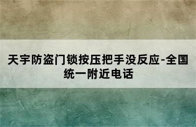 天宇防盗门锁按压把手没反应-全国统一附近电话