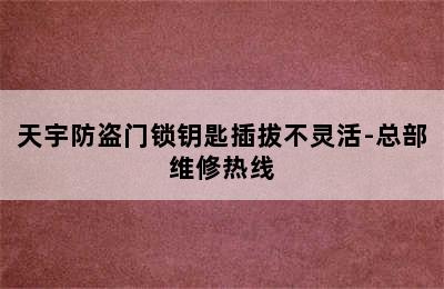 天宇防盗门锁钥匙插拔不灵活-总部维修热线