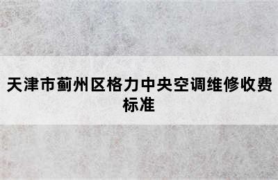 天津市蓟州区格力中央空调维修收费标准