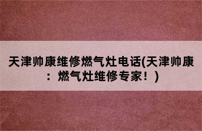 天津帅康维修燃气灶电话(天津帅康：燃气灶维修专家！)