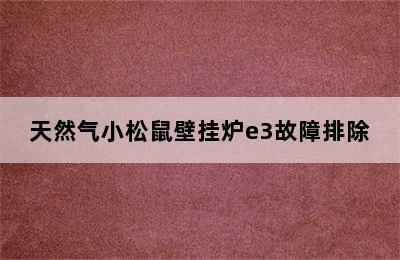 天然气小松鼠壁挂炉e3故障排除