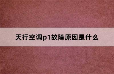 天行空调p1故障原因是什么