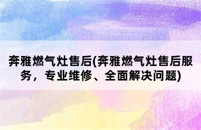 奔雅燃气灶售后(奔雅燃气灶售后服务，专业维修、全面解决问题)