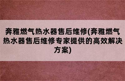 奔雅燃气热水器售后维修(奔雅燃气热水器售后维修专家提供的高效解决方案)