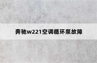 奔驰w221空调循环泵故障