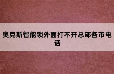 奥克斯智能锁外面打不开总部各市电话