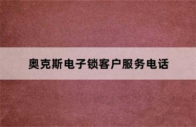 奥克斯电子锁客户服务电话