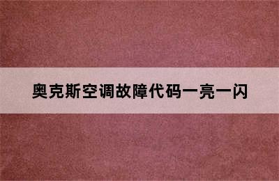 奥克斯空调故障代码一亮一闪