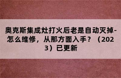 奥克斯集成灶打火后老是自动灭掉-怎么维修，从那方面入手？（2023）已更新