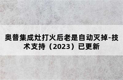 奥普集成灶打火后老是自动灭掉-技术支持（2023）已更新