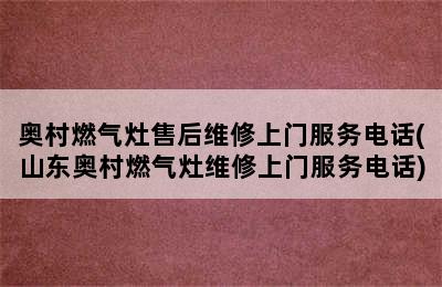 奥村燃气灶售后维修上门服务电话(山东奥村燃气灶维修上门服务电话)