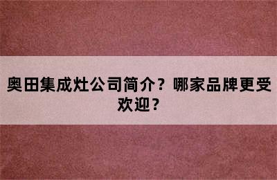 奥田集成灶公司简介？哪家品牌更受欢迎？