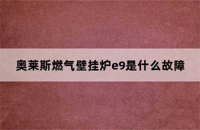 奥莱斯燃气壁挂炉e9是什么故障