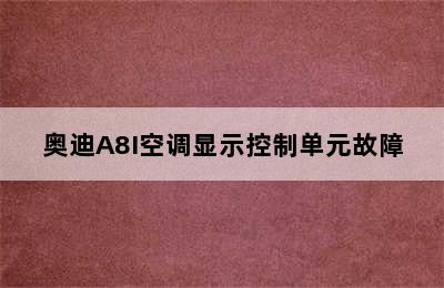 奥迪A8I空调显示控制单元故障