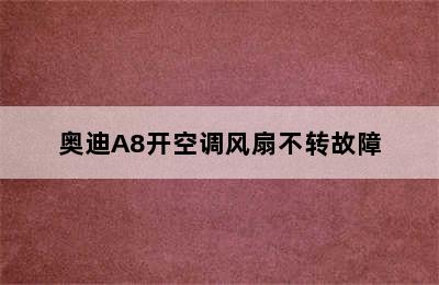 奥迪A8开空调风扇不转故障