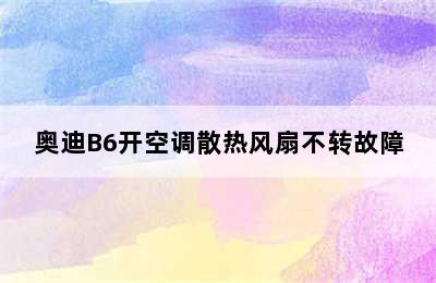 奥迪B6开空调散热风扇不转故障