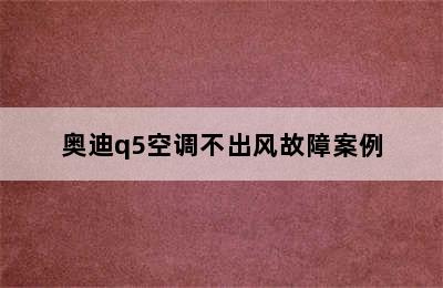 奥迪q5空调不出风故障案例