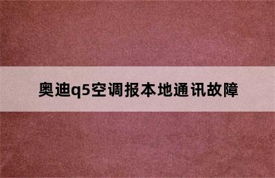 奥迪q5空调报本地通讯故障