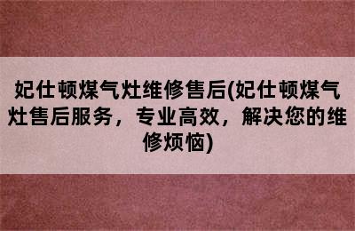 妃仕顿煤气灶维修售后(妃仕顿煤气灶售后服务，专业高效，解决您的维修烦恼)