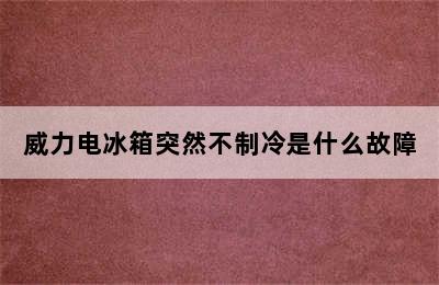 威力电冰箱突然不制冷是什么故障