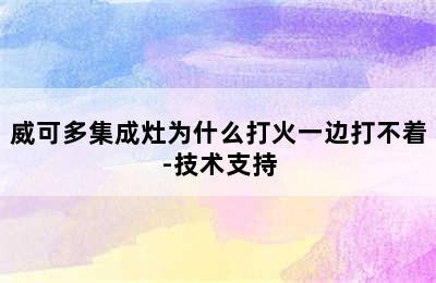 威可多集成灶为什么打火一边打不着-技术支持